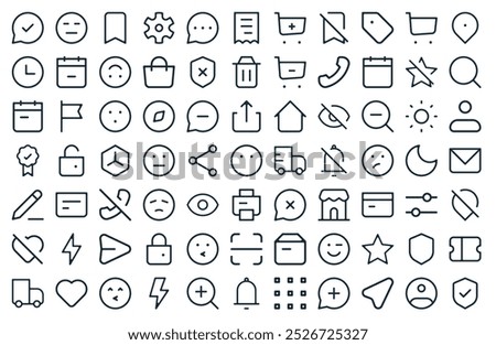 modern ui icon pack. perfect for minimalist ui designs featuring vector shield, profile, location, add, apps, notification, zoom in, and more icons.