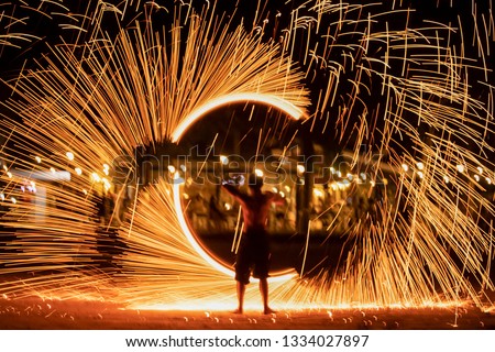 Similar – Image, Stock Photo Fire Dance Adventure