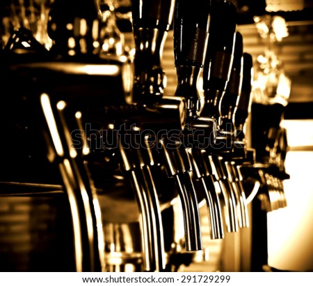 Beer taps array vintage style