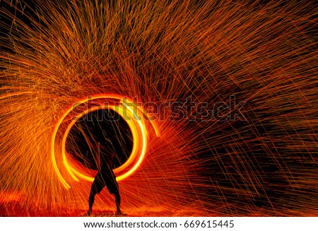 Similar – Image, Stock Photo Fire Dance Adventure