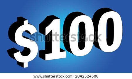100 Dollar - $100 3D Blue Price Symbol Offer