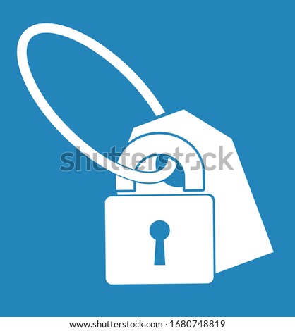 safety lockout tag lock protection sing icon