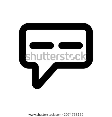 Chat icon with two minus lines message symbol illustration on isolated background design