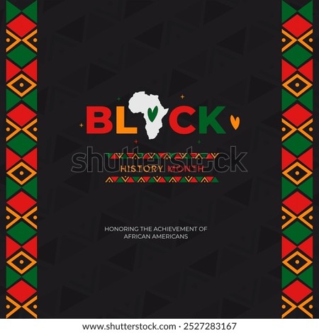 Celebrate Black History Month with African ornament illustration. Honoring the achievement of African Americans