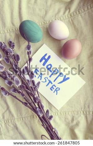 Easter greeting card with words