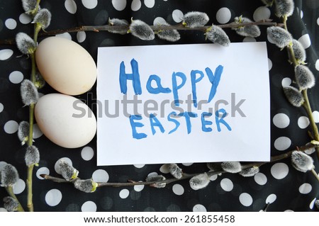Easter greeting card with words\