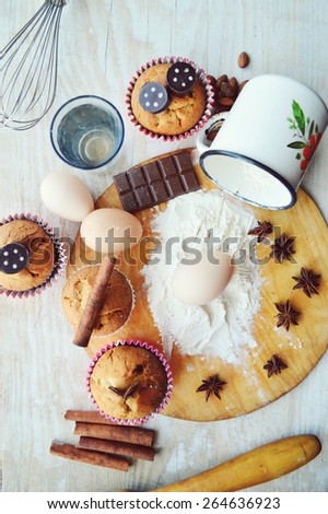 process of making cupcakes,sweets,cake,cooking,kitchen