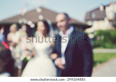 wedding background.father leads the bride to the altar
