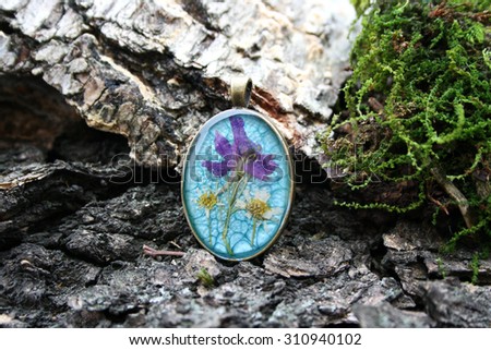 handmade jewelry, magical, beautiful earrings made of epoxy resin and plants and flowers