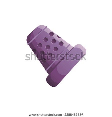 Sewing Thimble Isolated on a White Background. Icon Tailor Tools. Vector Illustration in Cartoon Style.