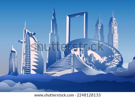 Dubai City Skyline United arab emirates buildings