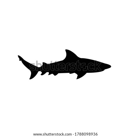 Bull Shark Silhouette Vector Illustration