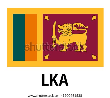 The national flag of the Sri Lanka. LKA.