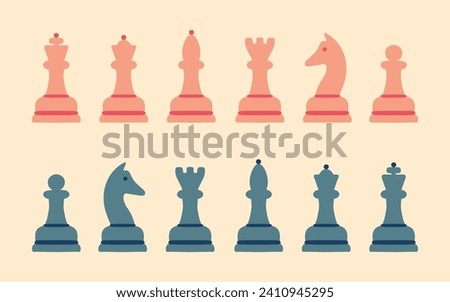 Chess pieces, Chessmen. Vector Illustration.