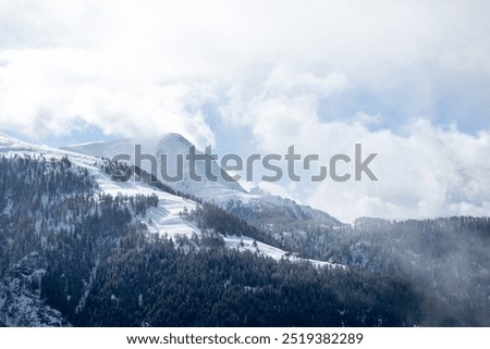 Similar – Foto Bild Nebelige Schneelandschaft