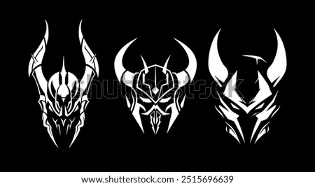 the head of an alien warrior logo concept