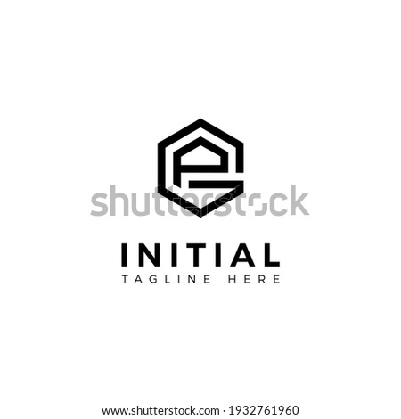 Logo design letters G and P. Hexagon shape. Vector template Stock fotó © 