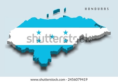 Honduras 3d flag map, 3d flag shape
