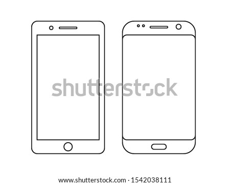 Outline smartphones set icon vector illustration design