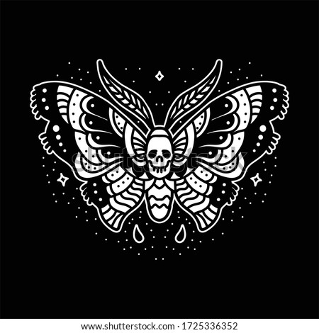 butterfly traditional tattoo vector design