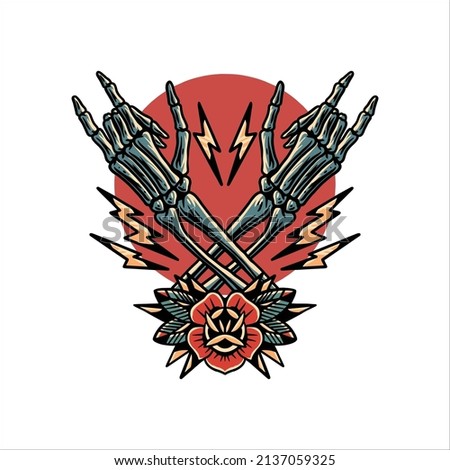 metal sign tattoo illustration vector design