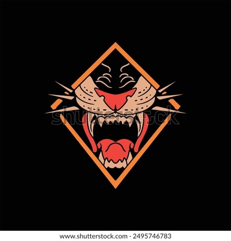 panther tattoo illustration vector design