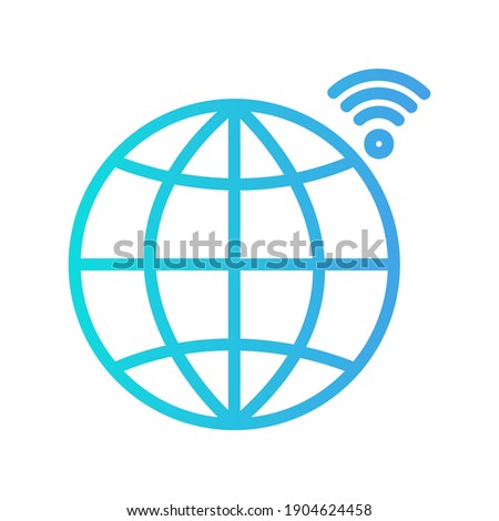 Globe icon vector illustration in gradient style about internet of things for any projects, use for website mobile app presentation