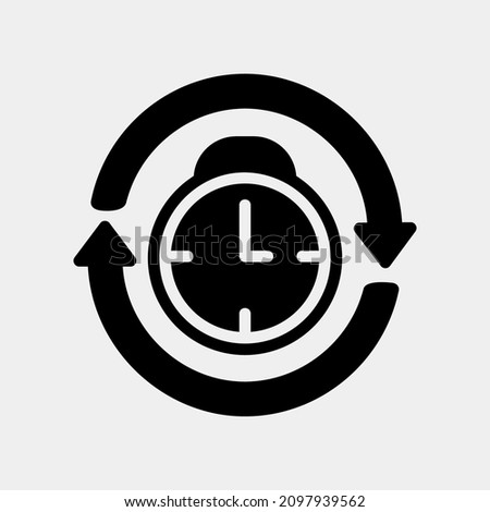 Reschedule icon vector illustration in solid style about calendar and date, use for website mobile app presentation