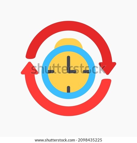 Reschedule icon vector illustration in flat style about calendar and date, use for website mobile app presentation