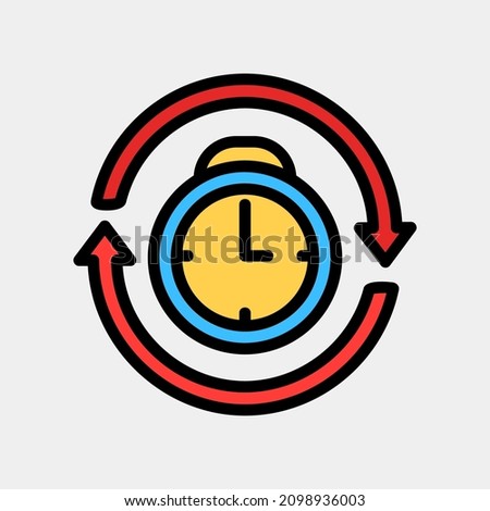 Reschedule icon vector illustration in filled line style about calendar and date, use for website mobile app presentation