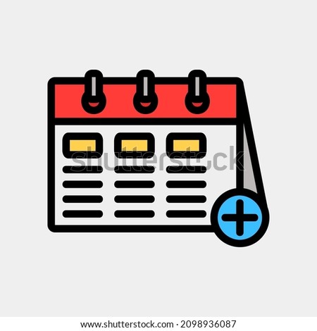 Add schedule icon vector illustration in filled line style about calendar and date, use for website mobile app presentation
