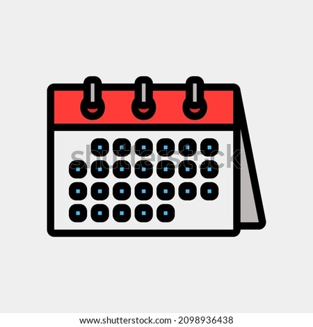 Calendar icon vector illustration in filled line style about calendar and date, use for website mobile app presentation