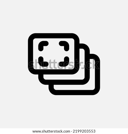 Burst icon in line style about camera, use for website mobile app presentation