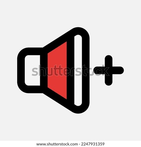 Volume up icon in filled line style about multimedia, use for website mobile app presentation