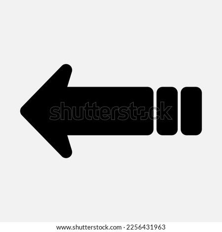 Left arrow icon vector illustration in solid style, use for website mobile app presentation