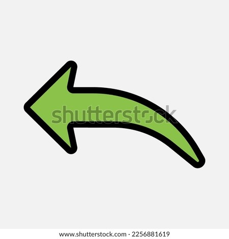 Left arrow icon vector illustration in filled line style, use for website mobile app presentation