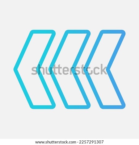 Fast backward arrow icon vector illustration in gradient style, use for website mobile app presentation
