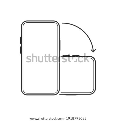 Rotate smartphone isolated icon. Device rotation symbol on white background. Mobile screen horizontal and vertical turn. Vector illustration.