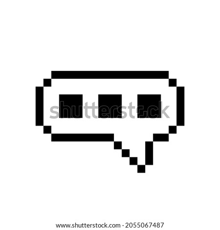 Pixel 8 bit thought icon. Isolated object on white background. Message sign. Vector illustration.