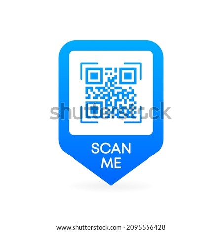 QR code scan for smartphone. QR code for mobile app and payment. Qr code frame vector template marker point. Vector illustration.