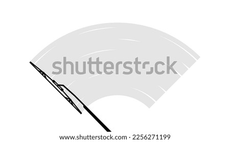 Wipers are clearing the windshield. Wiping for the windshield of a car. Clean window, wiper blades. Vector illustration.