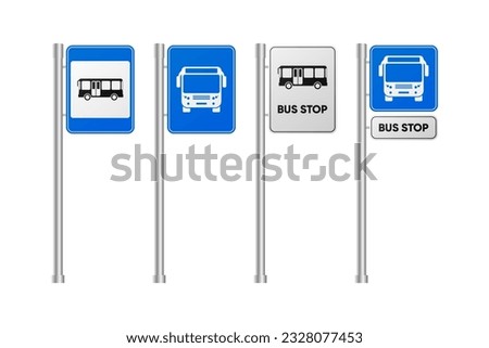 Similar – Image, Stock Photo bus stop traffic signal on the street in Bilbao city Spain