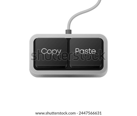 Copy Paste button combination. Computer Keyboard. Word on pc computer keyboard. Vector illustration.