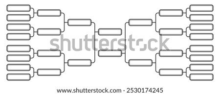 Tournament Bracket blank. Sport game tournament championship contest. Board chart with champion trophy prize. Vector illustration.