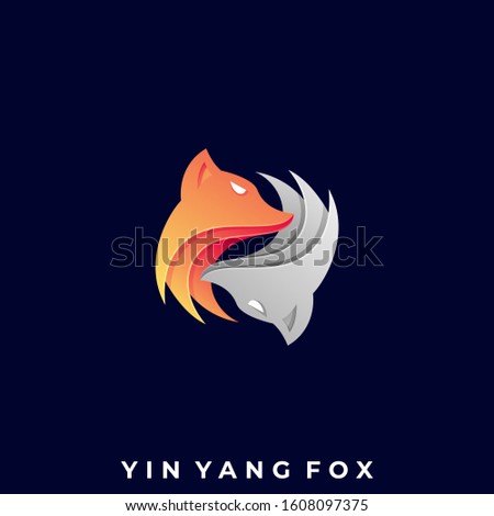 Two Fox Circle Illustration Vector Template. Suitable for Creative Industry, Multimedia, entertainment, Educations, Shop, and any related business