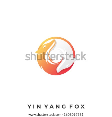 Circle Fox Illustration Vector Template. Suitable for Creative Industry, Multimedia, entertainment, Educations, Shop, and any related business