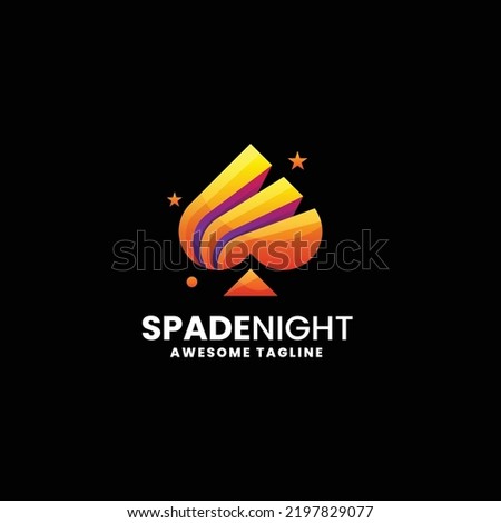 Vector Logo Illustration Spade Gradient Colorful Style.