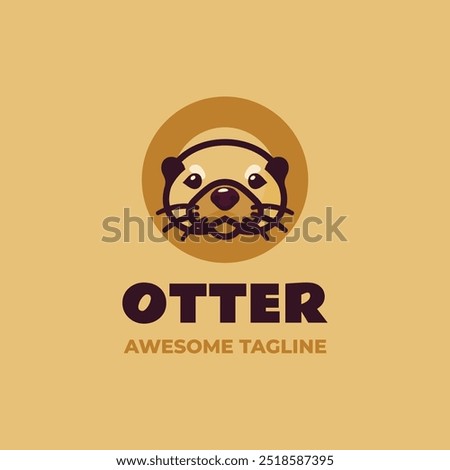 Vector Logo Illustration otter Simple Mascot Style