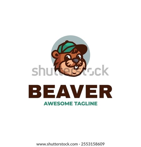 Beaver Simple Mascot Logo Template