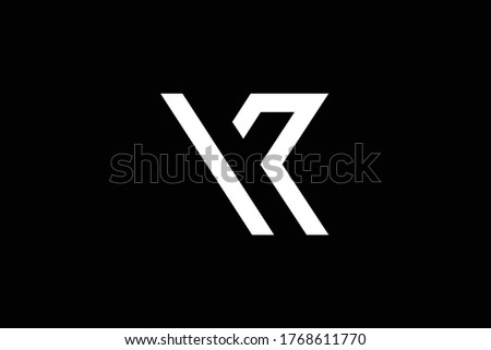 Initial YR RY modern monogram and elegant logo design, Professional Letters Vector Icon Logo on black background. Stok fotoğraf © 